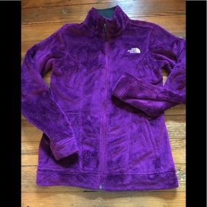 North Face ladies purple faux fur like jacket S/P